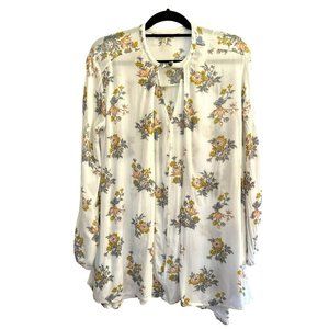 Anthropologie Free People White Gardenia Boho Micro Mini Dress Tunic Blouse